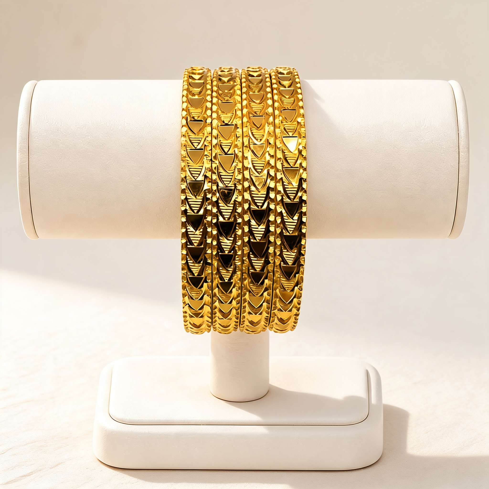 Golden Arrow Bangles (Gold-Plated) – Set of 4 – Festive Bangle Collection