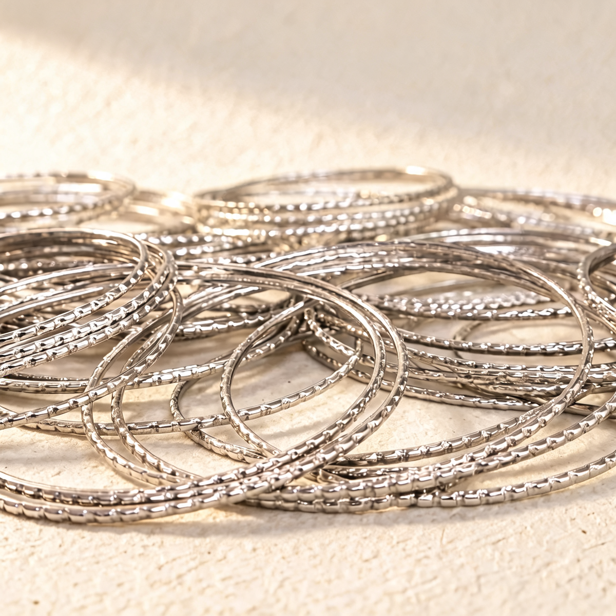 Classic Stainless Steel Bangles Set – 36 Pieces for Women – Traditional Occasion Wear