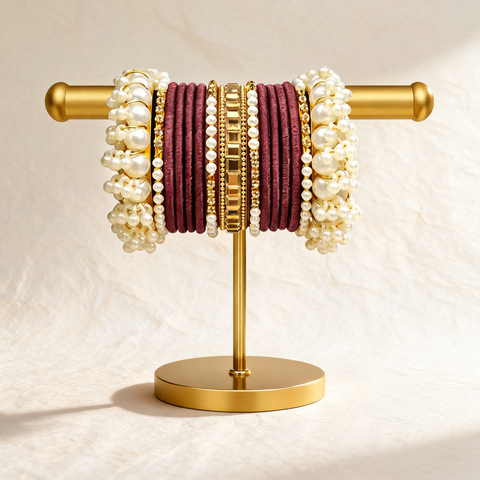Maroon Pearl Bangles