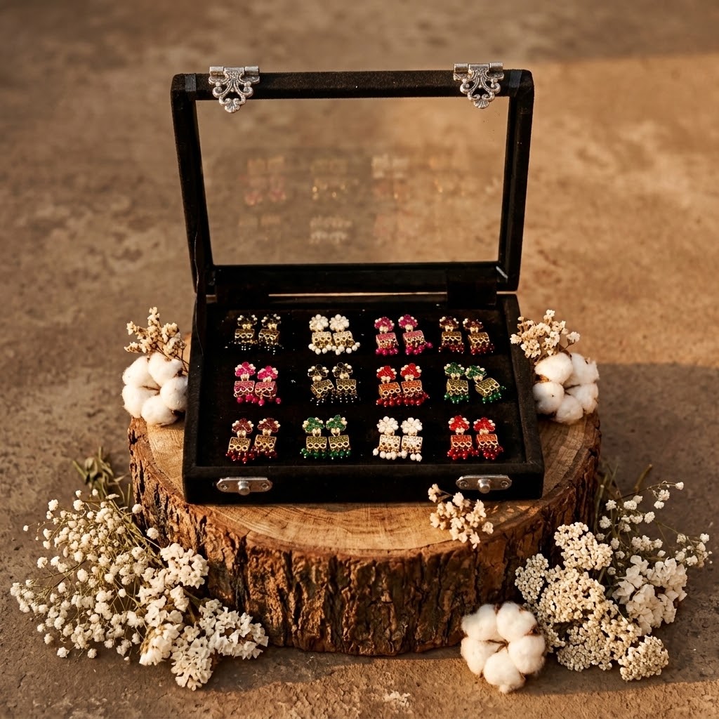 12-Pair Festive Jhumka Box