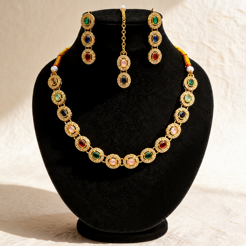 Multicolor Oval Jewellery Set